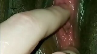 Wet pink pussy examination