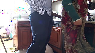 A hornyTurkish muslim cuckold wife has lovemaking with a black cock in her kitchen